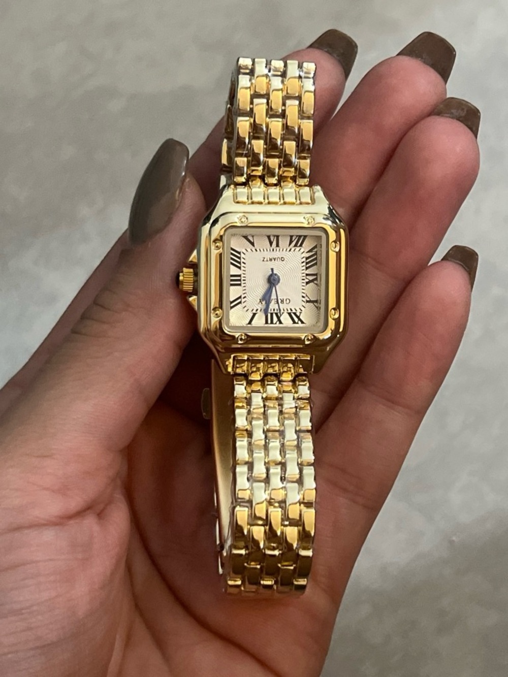 Gold-Tone Women's Bracelet Watch with Roman Dial